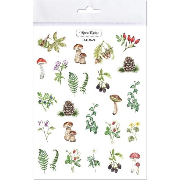 Mama Maluje Tatuaże zmywalne Leśne botaniczne