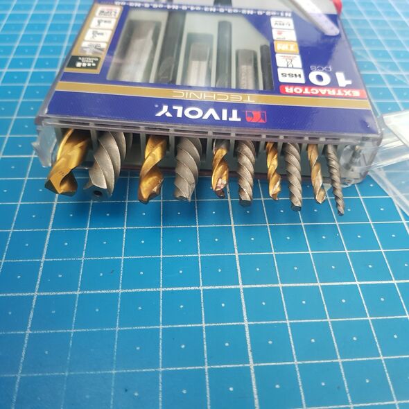 Tivoly Nulūžusių varžtų ištraukiklių rinkinys 10vnt. (M3-M18 varžtams) HSS TiN, Tivoly