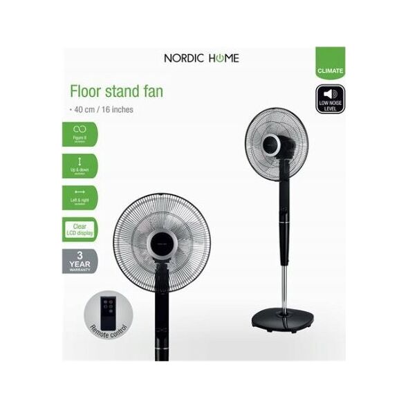 Wentylator Nordic Home Culture Nordichome „Nordic Home Floor“ ventiliatorius su nuotolinio valdymo pultu, 40 cm, žemas triukšmo lygis, laik