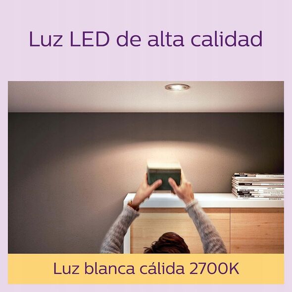 Signify Philips LED classic Lampe 50W GU10 Warmweiß 355lm Silber 2er P
