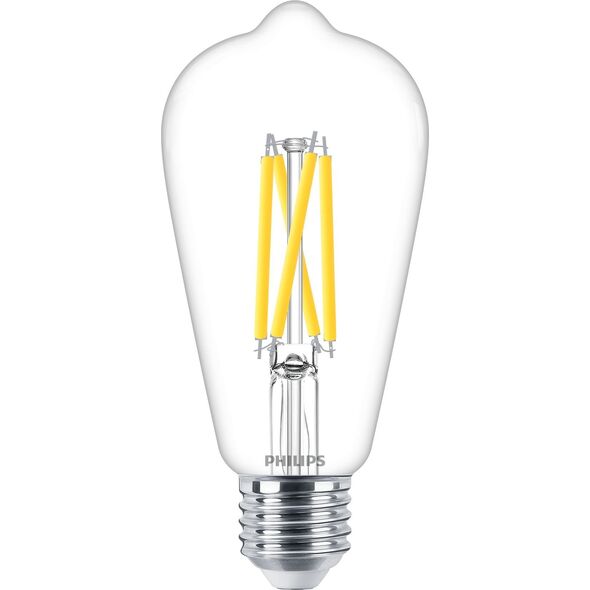 Signify Philips LED WarmGlow Edison Lampe  60W E27 Klar dimmbar