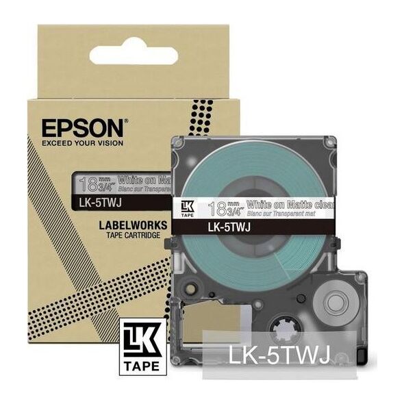 Epson Epson LabelWorks LK-5TWJ - Weiss auf Matt-Transparent - Rolle (1,8 cm x 8 m) 1 Kassette(n) Hangebox - Bandkassette