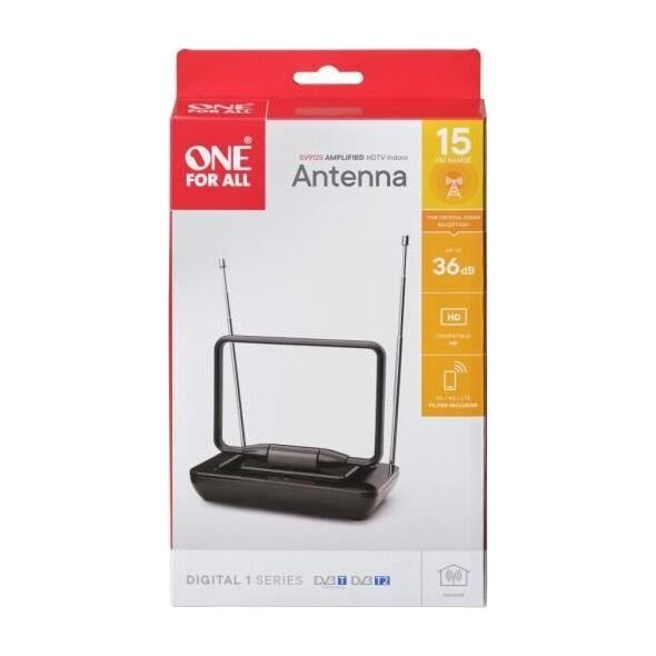 Antena RTV One For All Skaitmeninė vidaus antena ONE FOR ALL HD DVB-T2 ANT 5G EU / SV9125