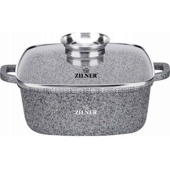 Zilner BRYTFANNA GARNEK KWADRATOWY 5.5L 26cm ZILNER GREY ZL-7059
