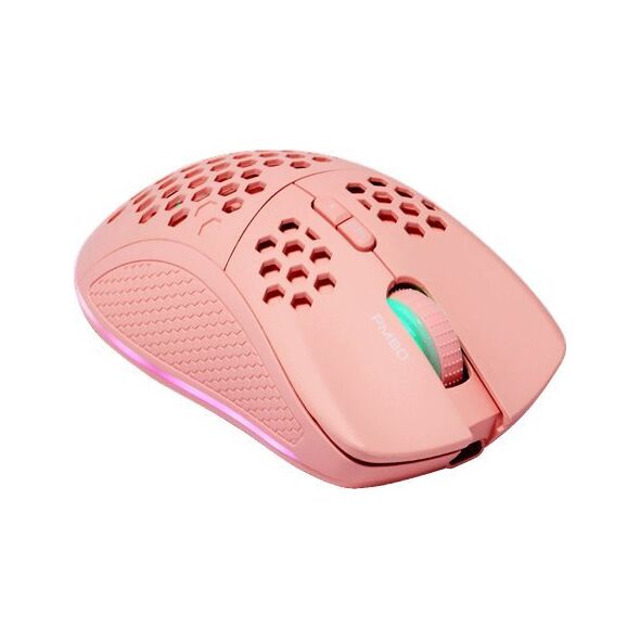 Mysz Deltaco Belaidė itin lengva žaidimų pelė DELTACO GAMING Rožinis LINE PM80 70g svorio, RGB, SPCP6651, 400-4800 DPI, 1000 Hz, rožinė / GAM-120-P