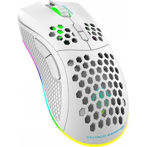 Mysz Deltaco Belaidė itin lengva žaidimų pelė DELTACO GAMING Rožinis LINE PM80 70g svorio, RGB, SPCP6651, 400-4800 DPI, 1000 Hz, rožinė / GAM-120-P