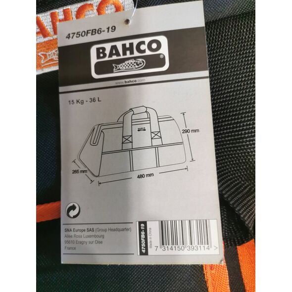 Bahco Bahco Uždaras tekstilinis krepšys su rankenomis 480mm