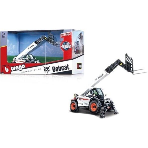 Bburago BBURAGO 1:48 teleskopinis krautuvas Bobcat T40.180SLP su padėklų šakėmis, 18-32087
