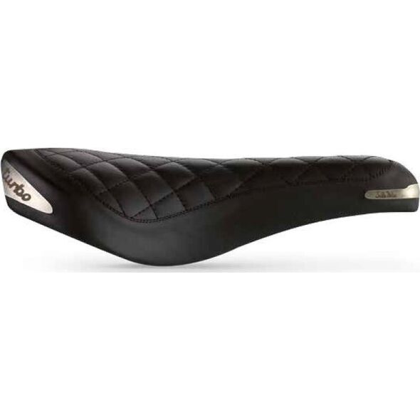 Selle Italia Siodło SELLA ITALIA TURBO BONNIE Fec Alloy 7, skórzane czarne 367g (NEW)