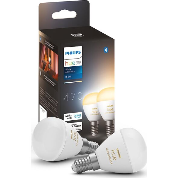 Signify Philips Hue White Amb. E14 Luster Tropfen Doppelpack 2x470lm