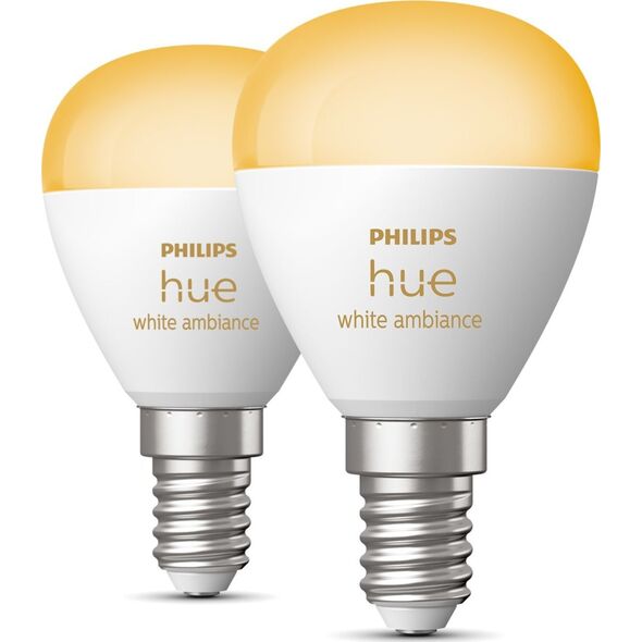 Signify Philips Hue White Amb. E14 Luster Tropfen Doppelpack 2x470lm