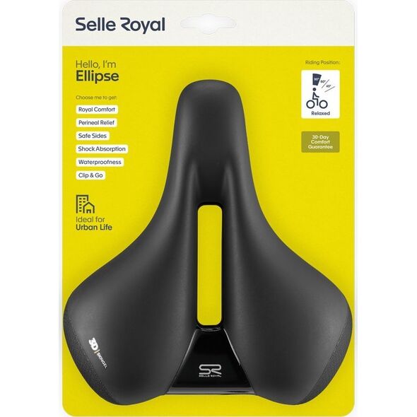 Selle Royal Siodło SELLEROYAL PREMIUM RELAXED 90st. ELLIPSE żelowe + elastomery unisex 638g (NEW 2024)