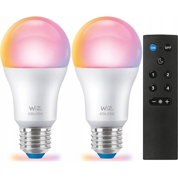 Signify WiZ White & Color 60W E27 A60 Standardform 2er +Remote Control