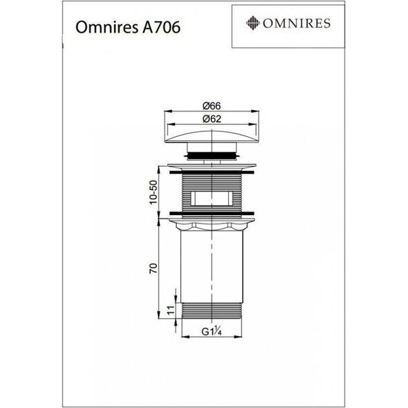 Omnires Automatinis praustuvo dugno vožtuvas Omnires A706BR