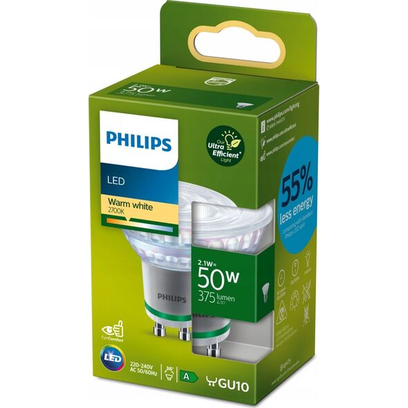 Signify Philips Classic LED-A-Label Lampe 50W GU10 warmweiß non-dim