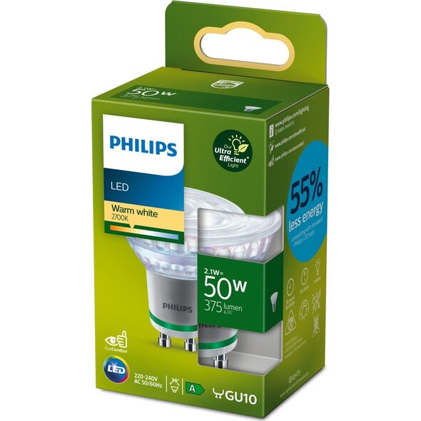 Signify Philips Classic LED-A-Label Lampe 50W GU10 warmweiß non-dim