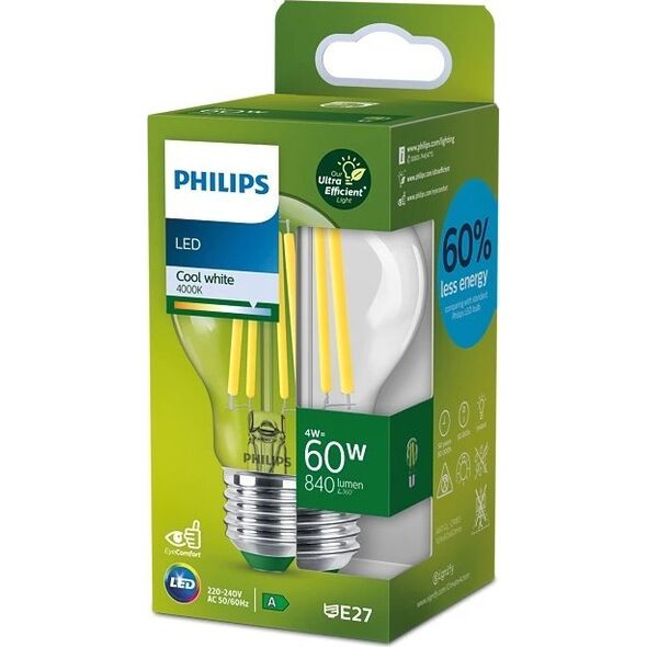 Signify Philips Classic LED-A-Label Lampe 60W E27 matt neutralweiß