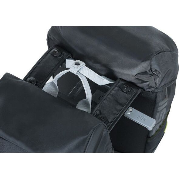Basil Sakwa turystyczna podwójna BASIL MILES DOUBLE PANNIER BAG 32L MIK System (ready to go), 100% wodoodporna black lime (NEW 2024)