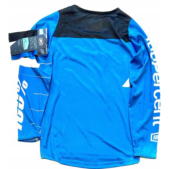 100% Koszulka juniorska 100% R-CORE Jersey długi rękaw Blue roz. M (NEW 2023)