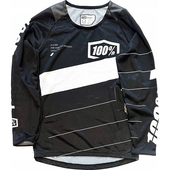 100% Koszulka juniorska 100% R-CORE Jersey długi rękaw Black roz. M (NEW 2023)