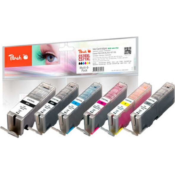 Peach Peach PI100-313 nabój z tuszem Czarny fotograficzny, Cyan fotograficzny, Szary fotograficzny, Magenta fotograficzna, Zdjęcie w kolorze żółtym