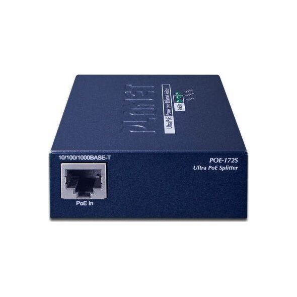 Adapter powerline Planet PLANET POE-172S rozgałęziacz sieciowy Czarny Obsługa PoE