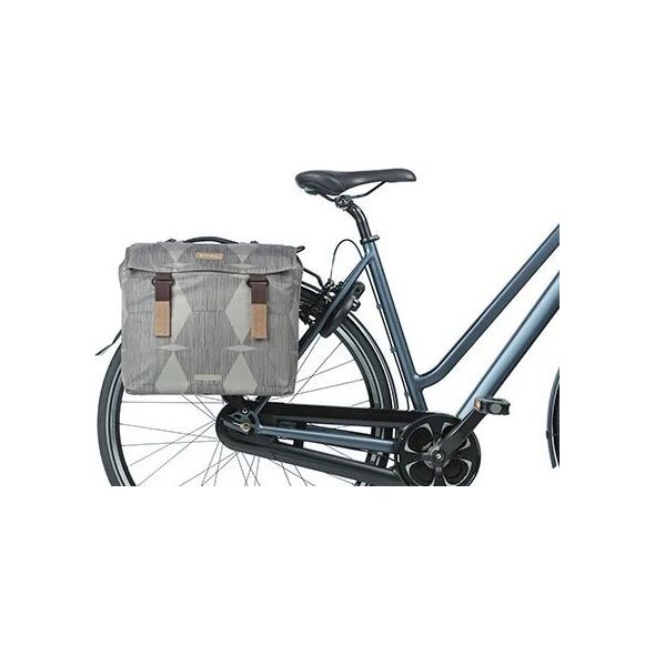 Basil Torba na bagażnik BASIL ELEGANCE DOUBLE PANNIER BAG MIK 40-49L, MIK System (ready to go) wodoodporna chateau taupe (NEW 2024)