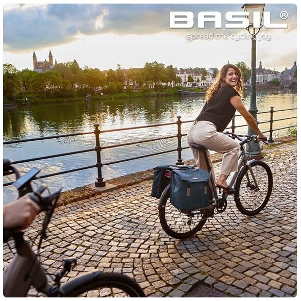 Basil Torba na bagażnik BASIL ELEGANCE DOUBLE PANNIER BAG MIK 40-49L, MIK System (ready to go) wodoodporna chateau taupe (NEW 2024)
