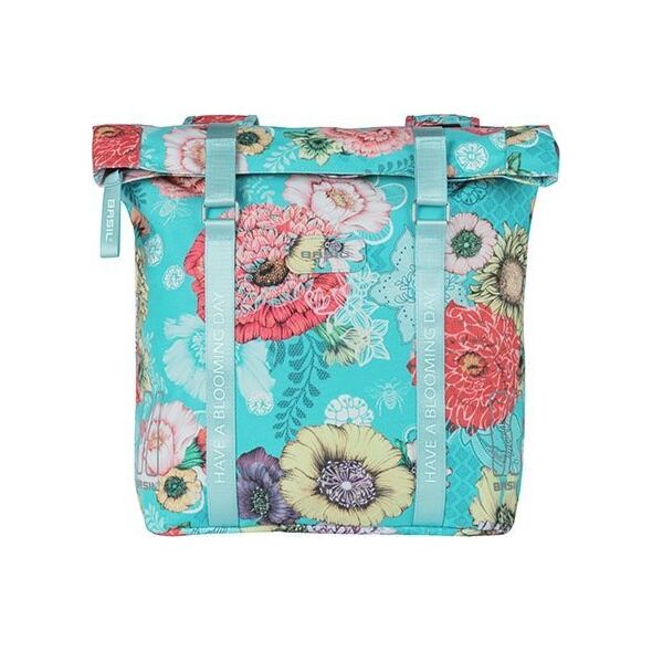 Basil Sakwa podwójna na bagażnik BASIL BLOOM FIELD DOUBLE PANNIER BAG 28-35L, Universal Bridge System, sky blue (NEW 2024)