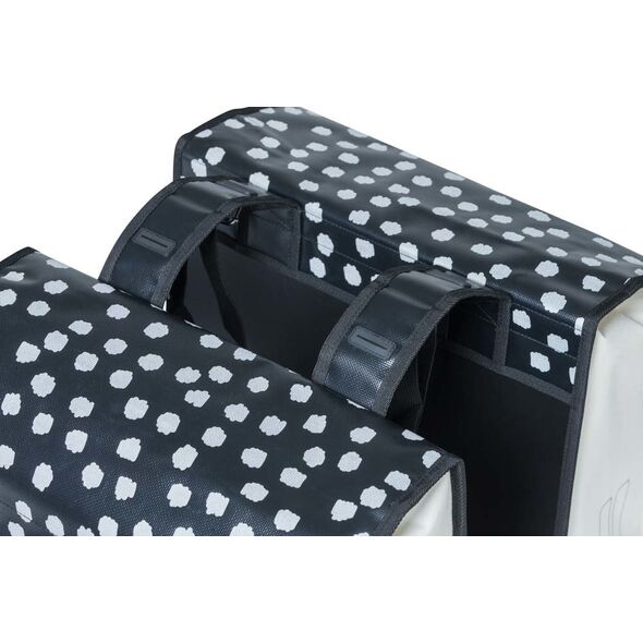 Basil Sakwa miejska podwójna BASIL URBAN LOAD DOUBLE PANNIER BAG 48-53L, Universal Bridge System, 100% wodoodporna, black reflective/black (NEW 2024)