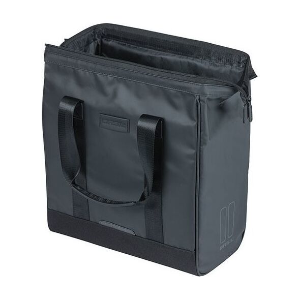 Basil Sakwa miejska pojedyncza BASIL GRAND TARPAULIN BICYCLE SHOPPER 23L, Hook On System, wodoodporna black (NEW 2024)