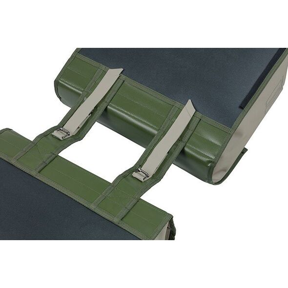 Basil Sakwa miejska podwójna BASIL URBAN LOAD DOUBLE PANNIER BAG 48-53L, Universal Bridge System, 100% wodoodporna, moss green/sand (NEW 2024)