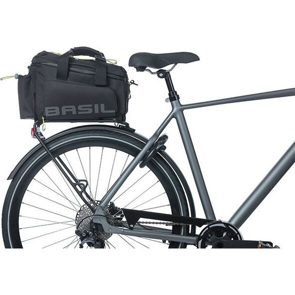 Basil Torba na bagażnik BASIL MILES TARPAULIN TRUNKBAG XL PRO 9-36L, 100% wodoodporna black lime (bez płytki mocującej) (NEW 2024)