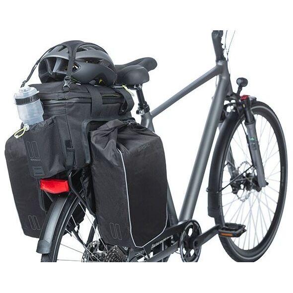 Basil Torba na bagażnik BASIL MILES TARPAULIN TRUNKBAG XL PRO 9-36L, 100% wodoodporna black lime (bez płytki mocującej) (NEW 2024)