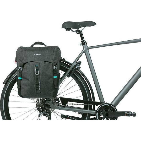Basil Sakwa pojedyncza BASIL DISCOVERY 365D SINGLE PANNIER BAG L 20L, Hook On System, wodoodporna black melee (NEW 2024)
