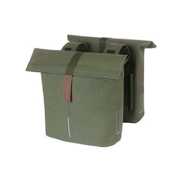 Basil Sakwa miejska podwójna BASIL CITY DOUBLE PANNIER BAG 28-32L, Universal Bridge System, moss green (NEW 2024)