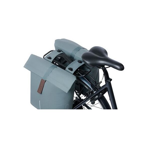 Basil Sakwa miejska podwójna BASIL CITY DOUBLE PANNIER BAG MIK 28-32L, MIK System (ready to go), graphite blue (NEW 2024)