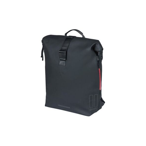 Basil Plecak/Sakwa rowerowa BASIL SOHO BACKPACK NORDLICHT17L, mocowanie na haki Hook-On System, wodoodporny poliester, oświetlenie, night black (NEW 2024)