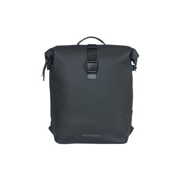 Basil Plecak/Sakwa rowerowa BASIL SOHO BACKPACK NORDLICHT17L, mocowanie na haki Hook-On System, wodoodporny poliester, oświetlenie, night black (NEW 2024)