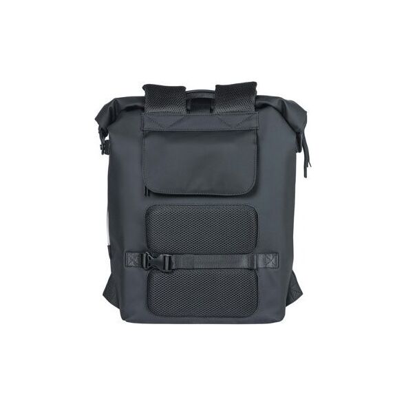 Basil Plecak/Sakwa rowerowa BASIL SOHO BACKPACK NORDLICHT17L, mocowanie na haki Hook-On System, wodoodporny poliester, oświetlenie, night black (NEW 2024)