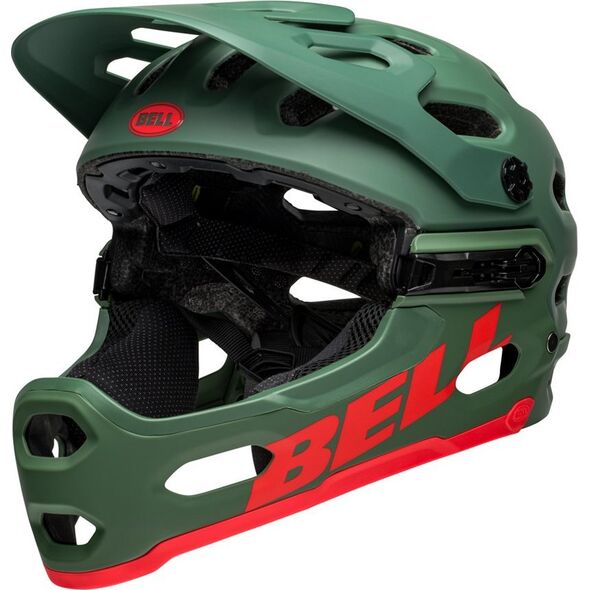 Bell Kask full face BELL SUPER 3R Rozmiar kasku: S(52-56cm), Wybierz kolor: Matte Dark Green Infrared