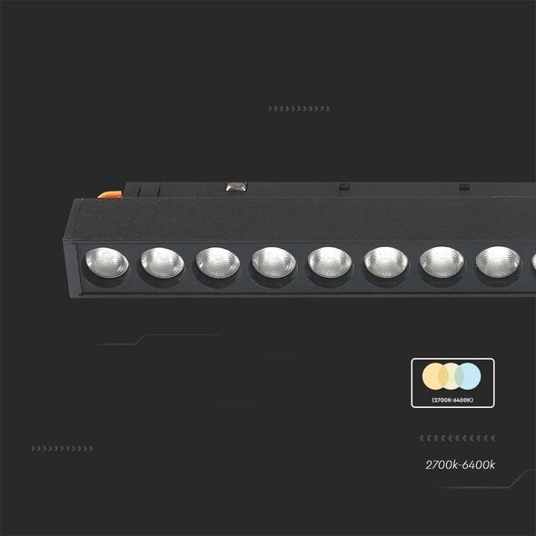 V-TAC Oprawa Szynosystem SMART 48V V-TAC 14W LED CCT 30st SMART WiFi TRACKLIGHT Czarna VT-3614 2700K-6400K 1300lm 3 Lata Gwarancji