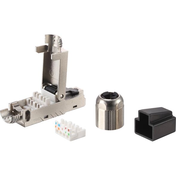 Equip Equip 121172 wtyczka RJ-45 Czarny, Stal nierdzewna