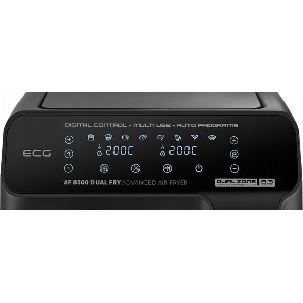 Frytkownica beztłuszczowa ECG ECG AF 8300 Dual Fry Hot air fryer, 5.2 L + 3.1 L, temperature setting 80-200 °C, 60 min timer