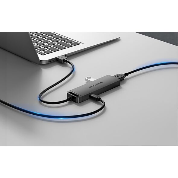 HUB USB Vention Hub USB 3.0 z 4 portami i zasilaczem Vention CHLBF 1m Czarny