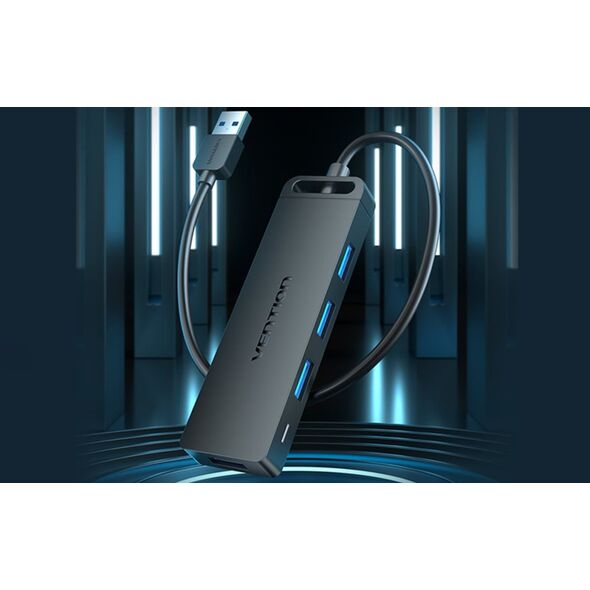HUB USB Vention Hub USB 3.0 z 4 portami i zasilaczem Vention CHLBF 1m Czarny