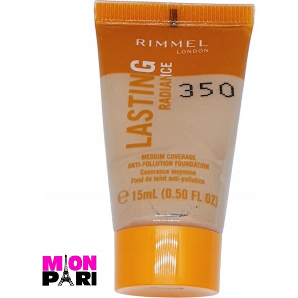 Rimmel London Rimmel London, Lasting Radiance, Natural Medium Coverage, Liquid Foundation, 350, Honey, SPF 25, 30 ml For Women