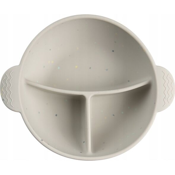 Canpol CANPOL BABIES silikoninis neslystantis dubenėlis DOTS, 3 skyrių, 360 ml, 51/403_grey