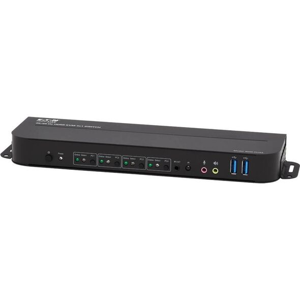 Przełącznik Eaton Eaton Tripp Lite series HDMI USB KVM Switch 4-Port 4K 60Hz HDR HDCP 2.2 IR USB Sharing - KVM-/Audio-/USB-Switch - 4 x KVM/Audio/USB - 1 lokaler Benutzer - Desktop