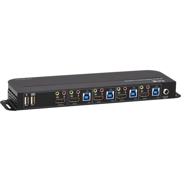 Przełącznik Eaton Eaton Tripp Lite series HDMI USB KVM Switch 4-Port 4K 60Hz HDR HDCP 2.2 IR USB Sharing - KVM-/Audio-/USB-Switch - 4 x KVM/Audio/USB - 1 lokaler Benutzer - Desktop